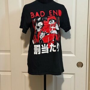 Spencer's Bad End Anime Black and Red Graphic Tee